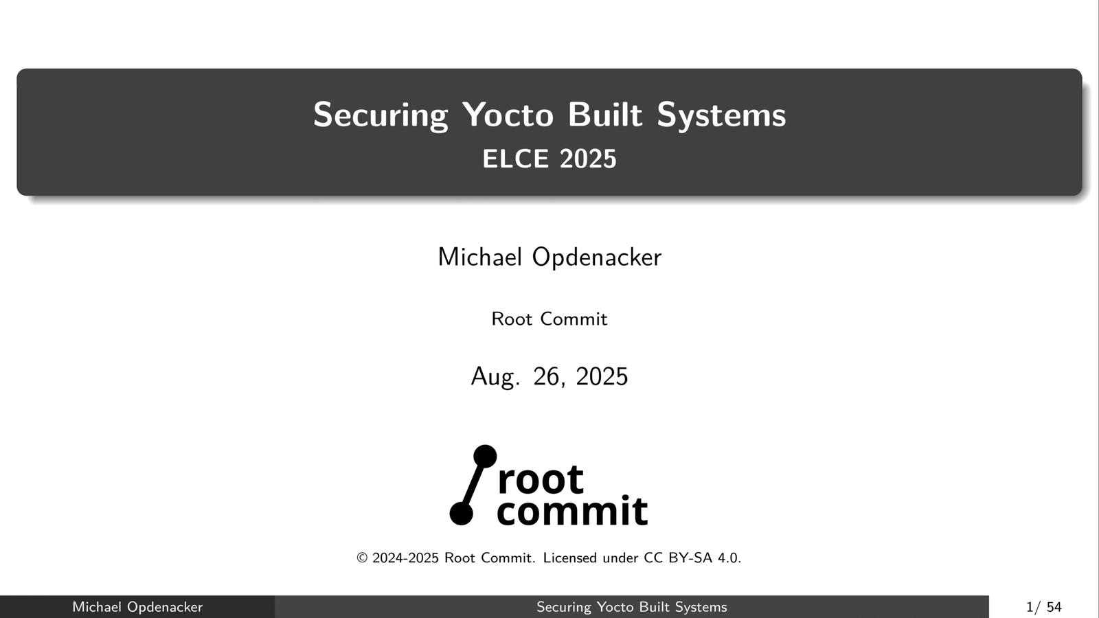 “Securing Yocto Built Systems” presentation slides