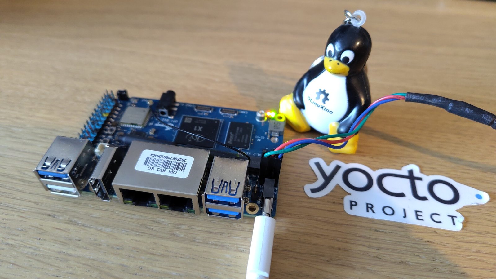 Orange PI RV2 board running Linux 5.18-rc1